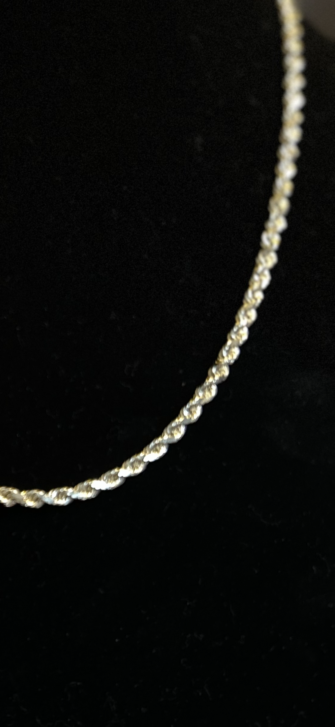 10k solid gold 4mm 22” d/c rope necklace 24.0grams